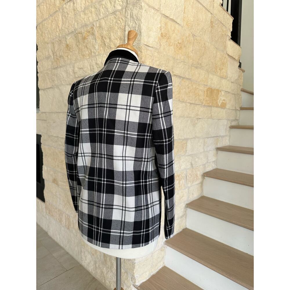 Hunter Bell Catherine Blazer Black White Plaid Checkered Large NEW - Picture 10 of 11